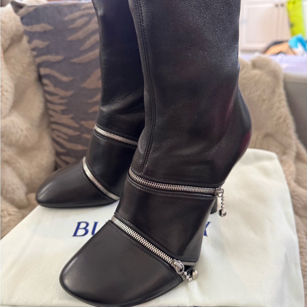 Burberry Peep leather ankle boots Black Size 37 - Picture 16 of 16